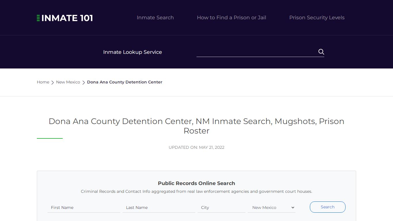 Dona Ana County Detention Center, NM Inmate Search ...